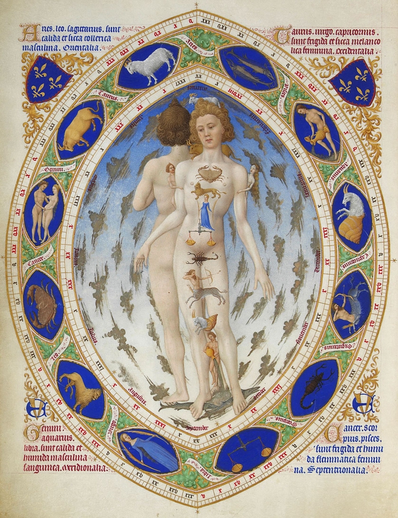 Anatomical Man from Tres Riches Heures du duc de Berry, Wikimedia Commons